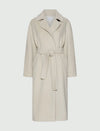 Double-breasted beaver cloth coat - Pearl Grey -  English