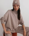 Varley Barker High Neck Sweat - Taupe Marl