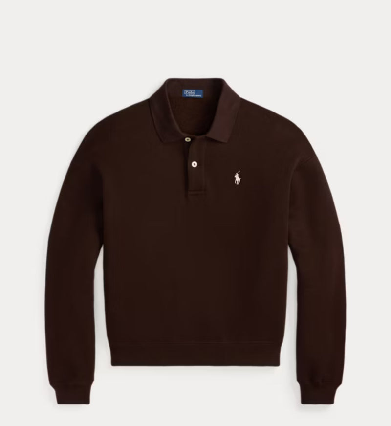 Ralph Lauren Brown Fleece Polo Top