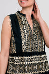 Greek Archaic Kori black & gold dress