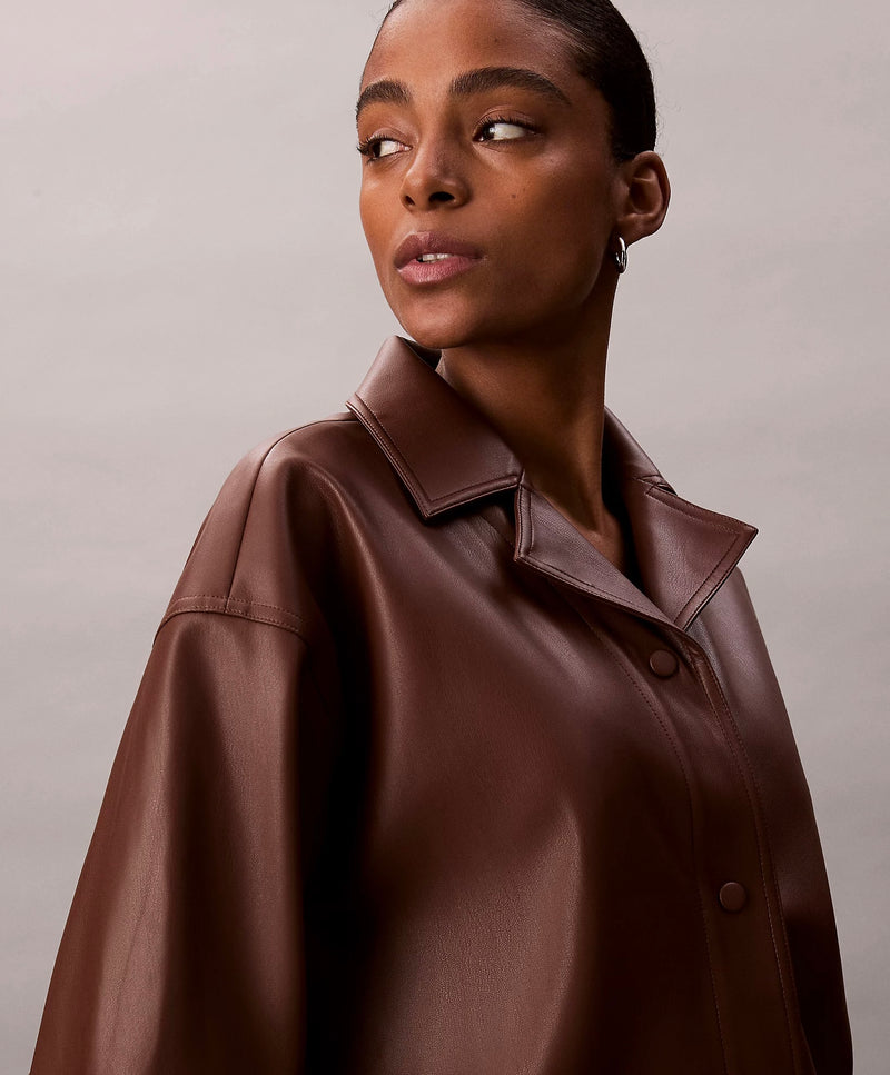 Calvin Klein Faux Leather Shirt