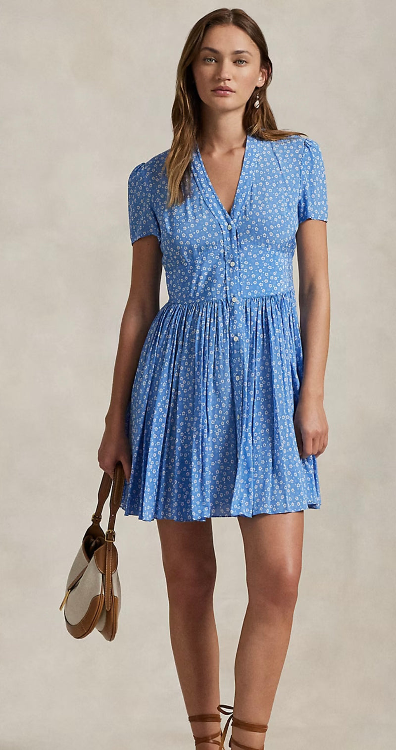 Ralph Lauren Floral Print Crepe Dress