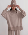 Varley Barker High Neck Sweat - Taupe Marl