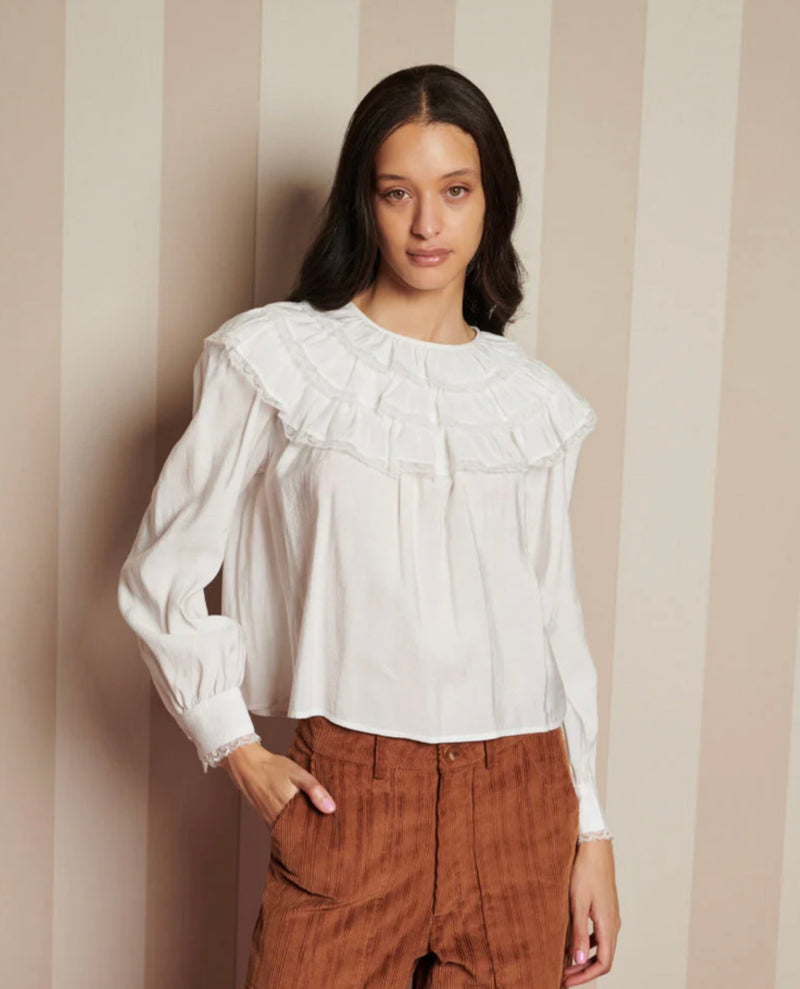 Sister Jane Chamber Ruffle Top