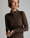 Varley Always Warm Half-Zip Base Layer - Deep Chocolate Marl