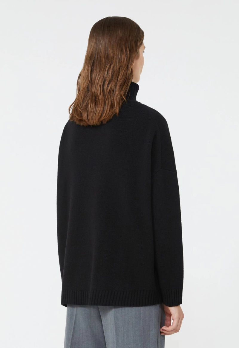 Weekend Max Mara Wool Knit Turtleneck Jumper - Black