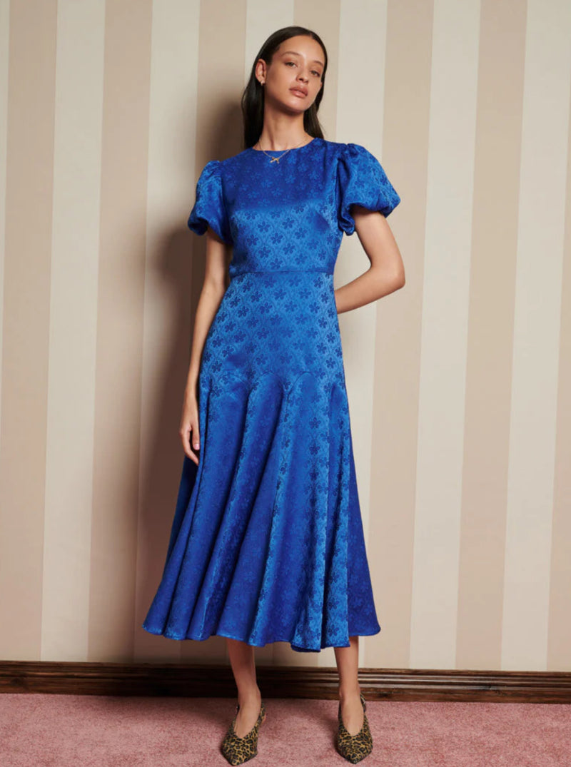 Sister Jane Oriel Jacquard Midi Dress - Cobalt Blue