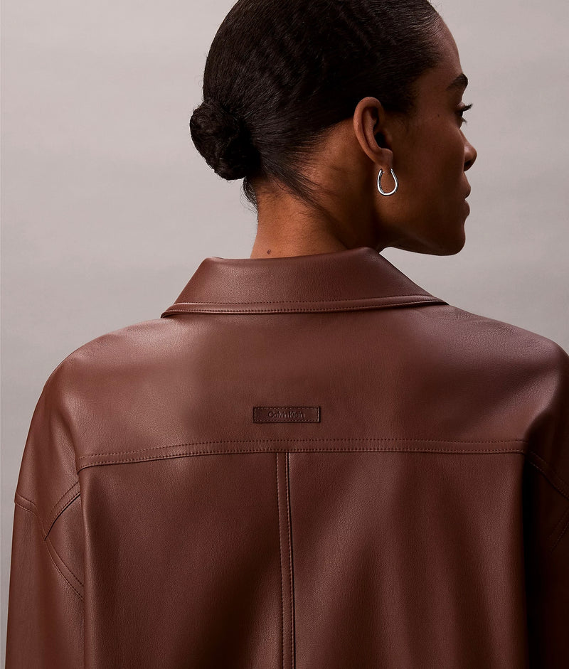 Calvin Klein Faux Leather Shirt