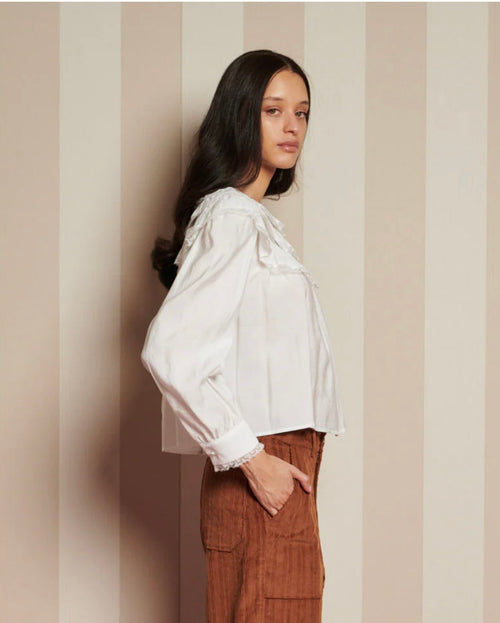 Sister Jane Chamber Ruffle Top
