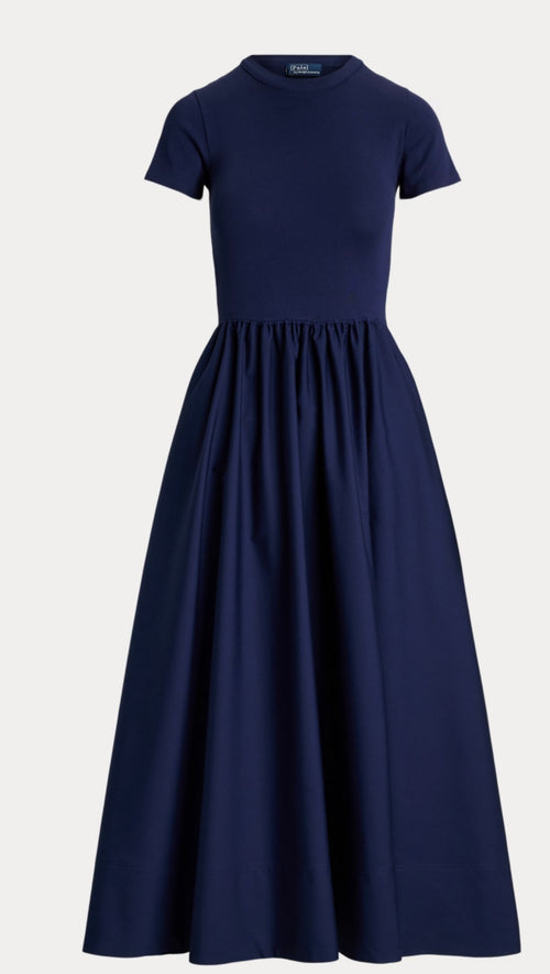 Polo Ralph Lauren Cotton Short Sleeve Dress Navy