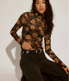 Free People Sheer Lace TurtleNeck Top