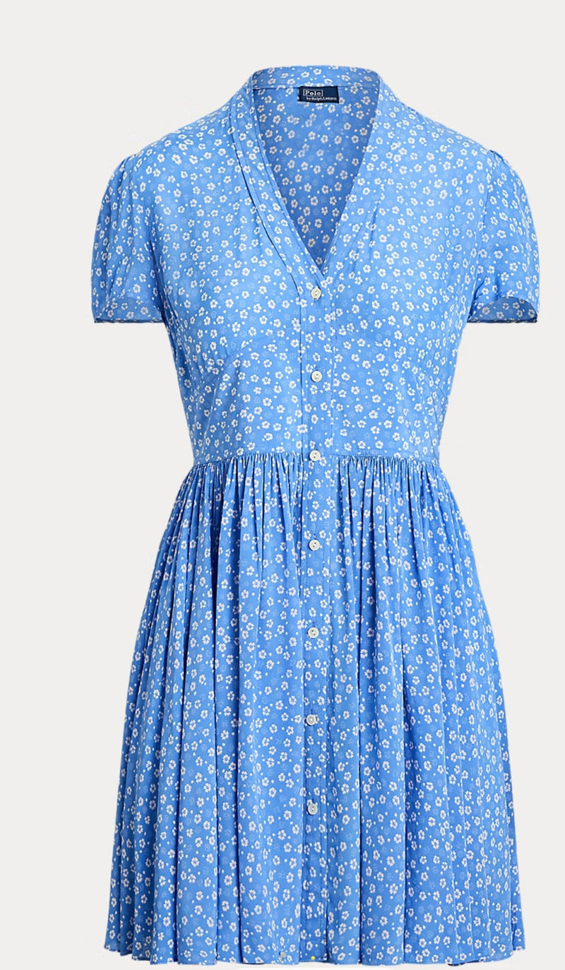 Ralph Lauren Floral Print Crepe Dress