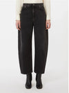 Weekend Max Mara Cotton Denim Barrel-Leg Jeans - Black