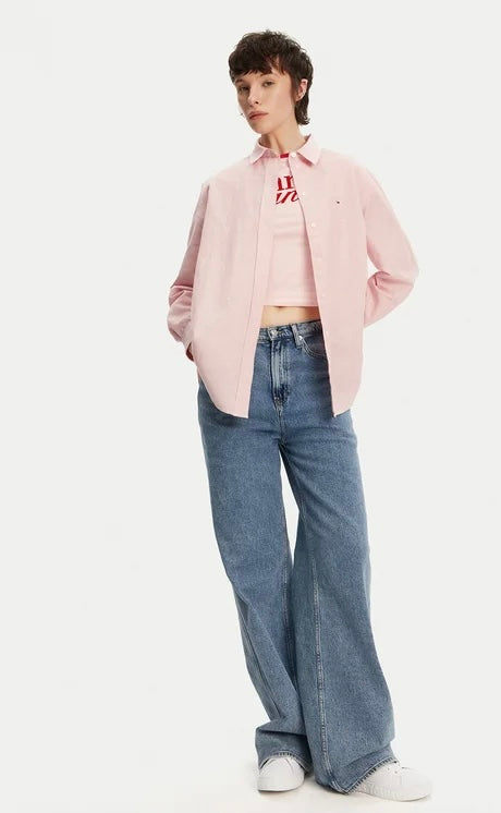 Tommy Jeans Pinstripe Linen Relaxed Shirt
