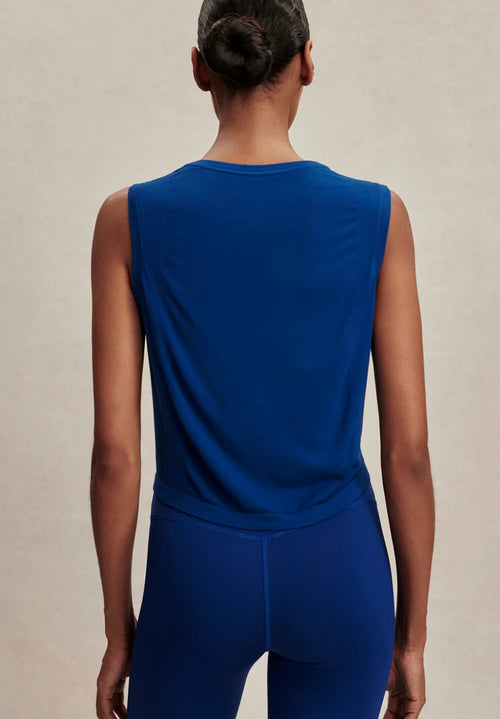 Varley Nate Seamless Cropped Tank - Blue