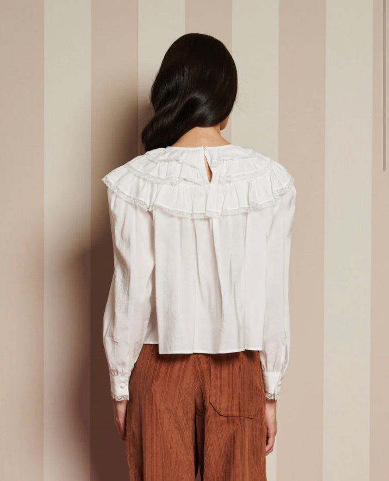 Sister Jane Chamber Ruffle Top