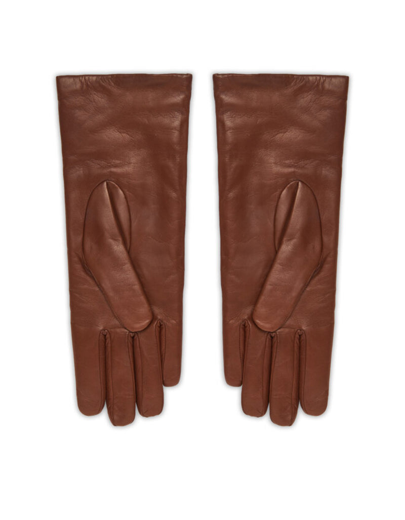 Weekend Max Mara Senapeshort Leather Gloves - Tan
