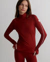 Varley Always Warm Mock Neck Base Layer - Red Dahalia