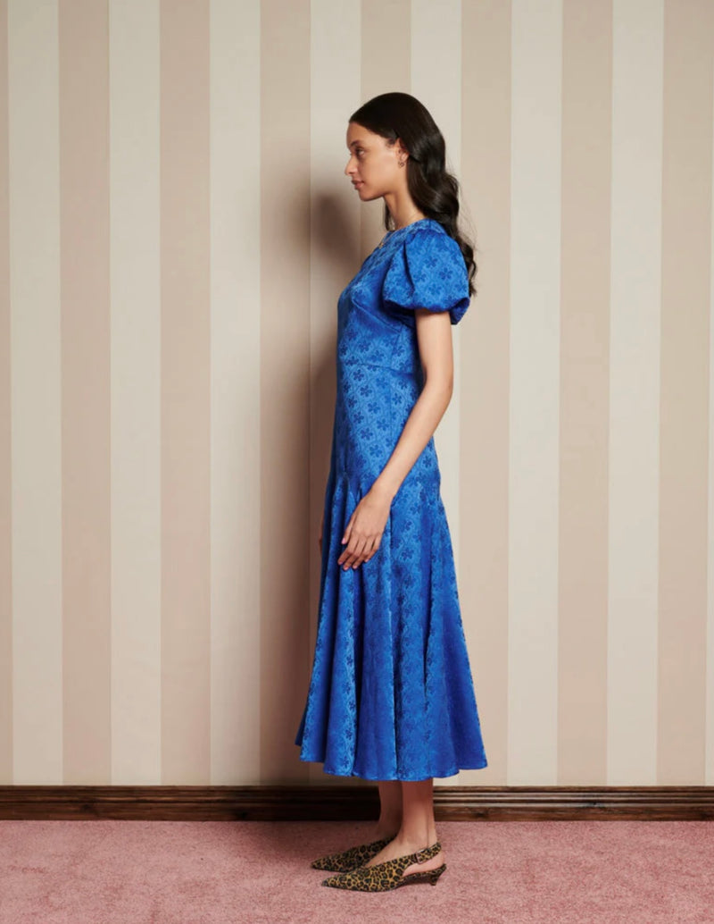 Sister Jane Oriel Jacquard Midi Dress - Cobalt Blue