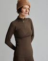 Varley Always Warm Half-Zip Base Layer - Deep Chocolate Marl