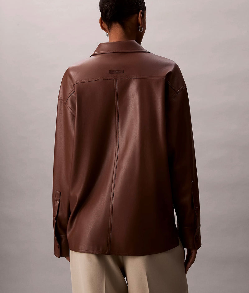Calvin Klein Faux Leather Shirt