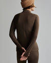 Varley Always Warm Half-Zip Base Layer - Deep Chocolate Marl