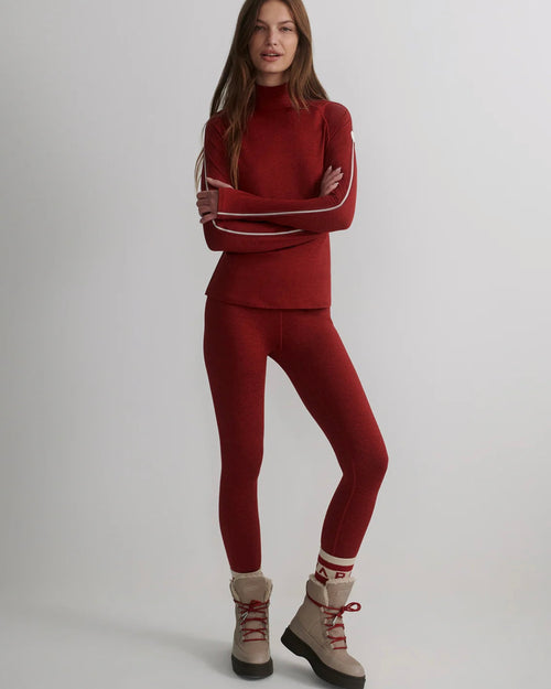 Varley Always Warm Base Layer Legging - Red Dahlia Marl
