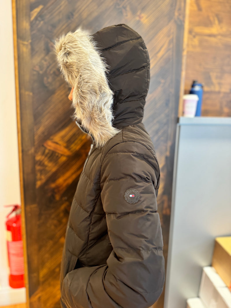 Tommy Hilfiger brown puffer coat