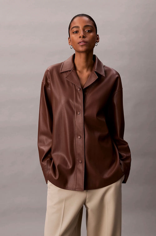 Calvin Klein Faux Leather Shirt