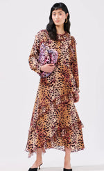 Hayley Menzies Cheetah Frill silk dress