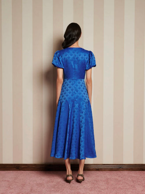 Sister Jane Oriel Jacquard Midi Dress - Cobalt Blue