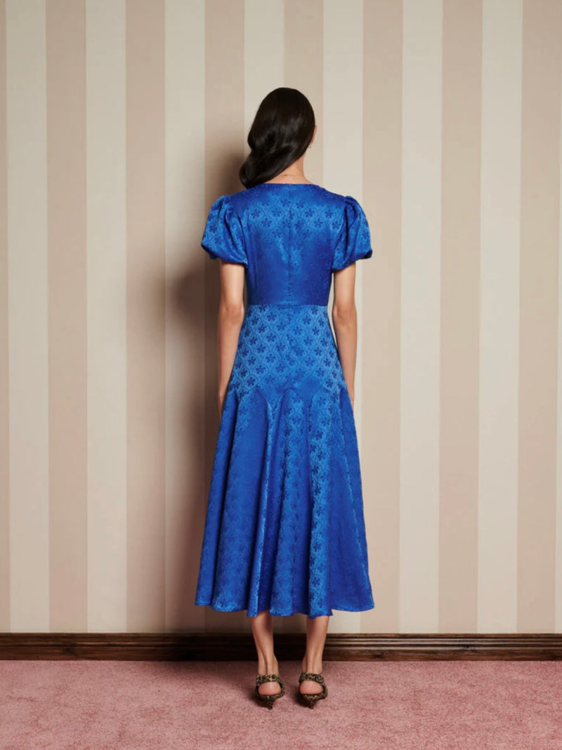 Sister Jane Oriel Jacquard Midi Dress - Cobalt Blue