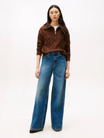 Tommy Hilfiger Soft Wool Cable 1/2 Zip - Brown