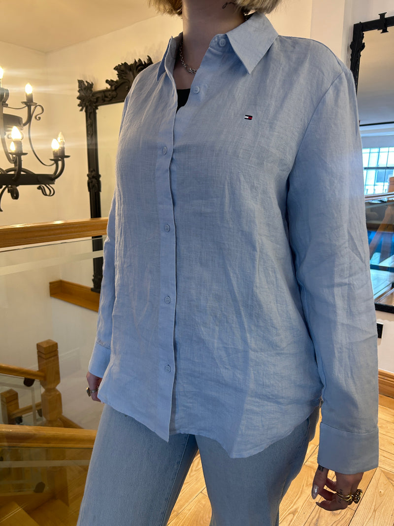 Tommy Hilfiger Relaxed Linen shirt in Breezy Blue