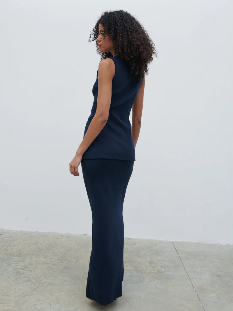 Pretty Lavish Alba Knit Maxi Skirt - Navy