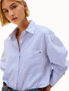 Tommy Hilfiger Poplin Modern Shirt - Blue Stripe
