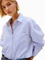 Tommy Hilfiger Poplin Modern Shirt - Blue Stripe
