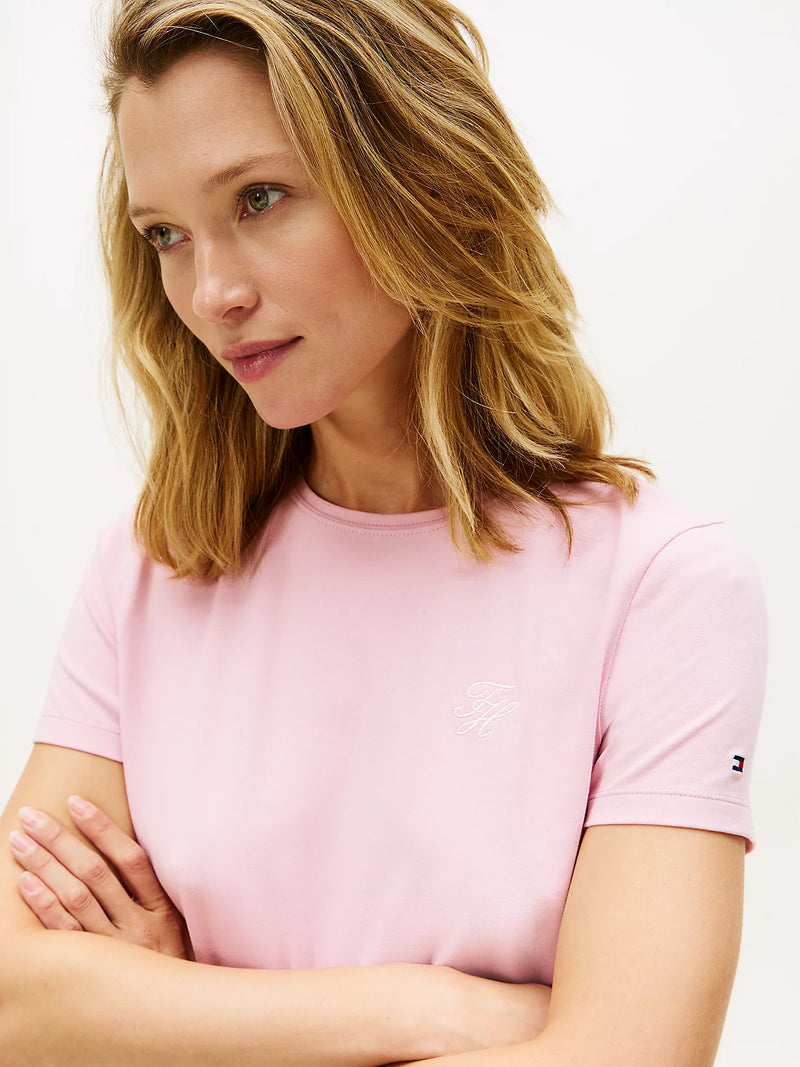 Tommy Hilfiger Script Reg Crewneck T-Shirt - Pink