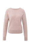 Yaya Soft Sweater with V Back - Shadow Gray Pink
