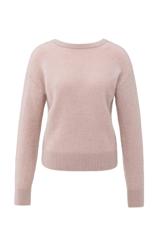 Yaya Soft Sweater with V Back - Shadow Gray Pink