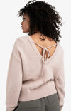 Yaya Soft Sweater with V Back - Shadow Gray Pink