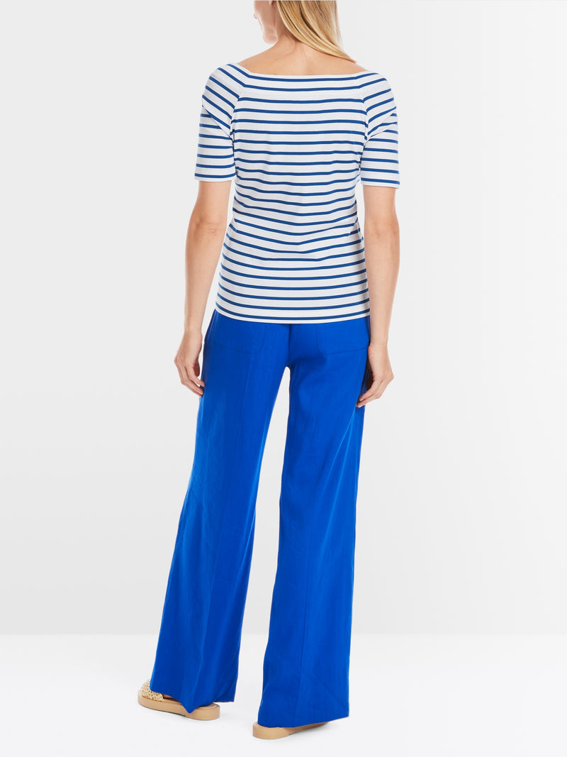 Striped T-shirt with square neckline