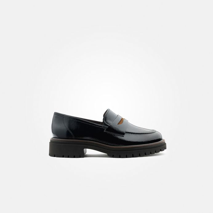 Paul Green suede black/toffee loafer