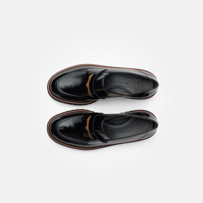 Paul Green suede black/toffee loafer