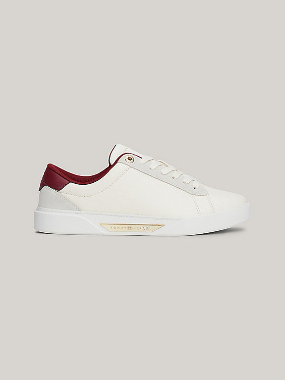 Tommy Hilfiger METAL HARDWARE LEATHER COURT TRAINERS