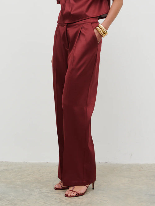 Pretty Lavish Lorah Wide Leg Satin Trouser
