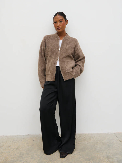 Pretty Lavish Camille Boucle Knit Bomber