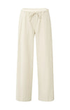 Yaya Woven wide-leg trousers with satin waistband
