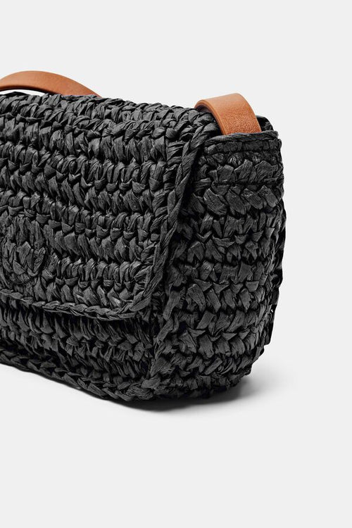 Esprit Crochet Shoulder Bag - Black