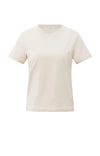 Yaya T-shirt with subtle stitch details - Cream